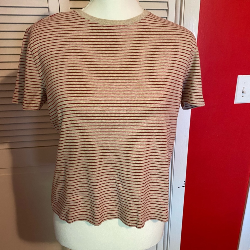 Lauren Ralph Lauren Tan Fitted Short Sleeve Tee